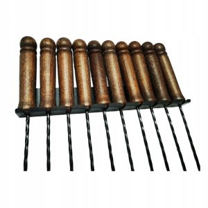 KIJE NA OGNISKO GRILLA 150 cm. + WIESZAK 10 szt.